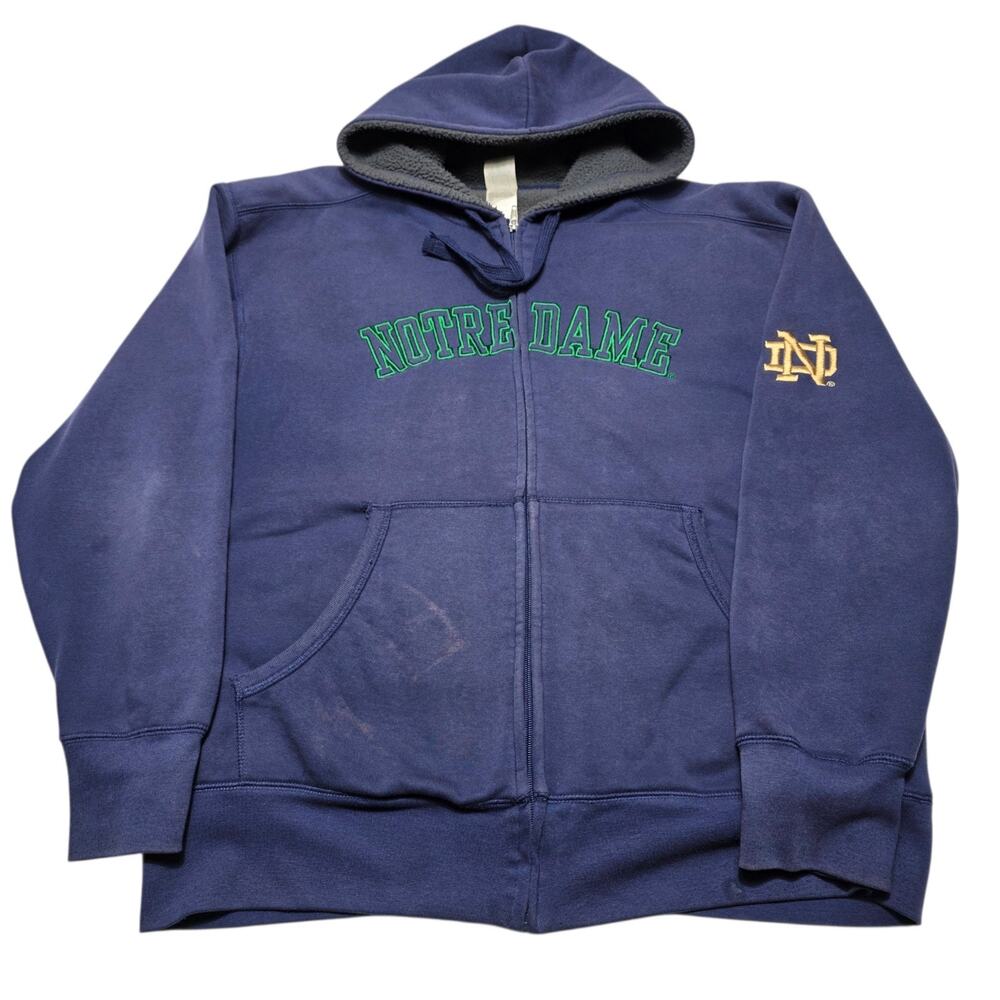 Notre Dame Fighting Irish Sherpa Lined Full Zip Hoodie Men's XL Heavyweight